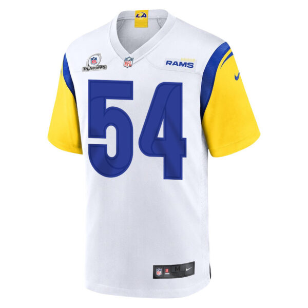 Olakunle Fatukasi 54 Los Angeles Rams 2023 Playoffs Patch Game Men Jersey - White