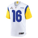 Tyler Johnson 16 Los Angeles Rams 2023 Playoffs Patch Game Men Jersey - White