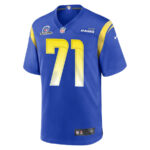 Warren McClendon Jr. 71 Los Angeles Rams 2023 Playoffs Patch Game Men Jersey - Royal