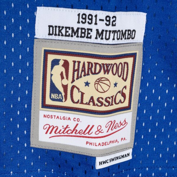 Dikembe Mutombo Denver Nuggets Mitchell & Ness Hardwood Classics 1991/92 Split Swingman Jersey - Royal/Gold