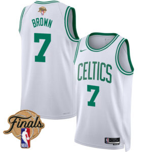 Jaylen Brown 7 Boston Celtics 2024 FINALS PATCH Swingman Jersey - Association Edition - White