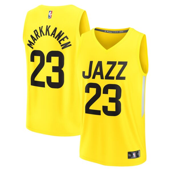 Lauri Markkanen Utah Jazz Fanatics Youth Fast Break Player Jersey - Icon Edition - Yellow