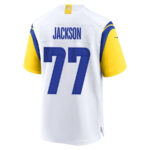 Alaric Jackson 77 Los Angeles Rams 2023 Playoffs Patch Game Men Jersey - White