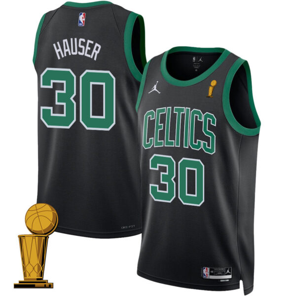 Sam Hauser 30 Boston Celtics 2024 FINALS CHAMPIONS Swingman Jersey - Statement Edition - Black