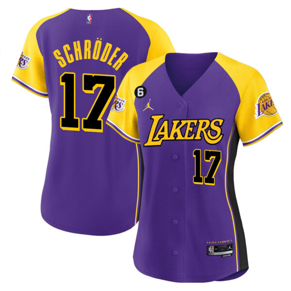 Dennis Schroder 17 Los Angeles Lakers Alternate Baseball Jersey - Purple