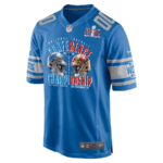 Detroit Lions vs. San Francisco 49ers 2023 NFC Championship Matchup Game Custom Men Jersey - Blue