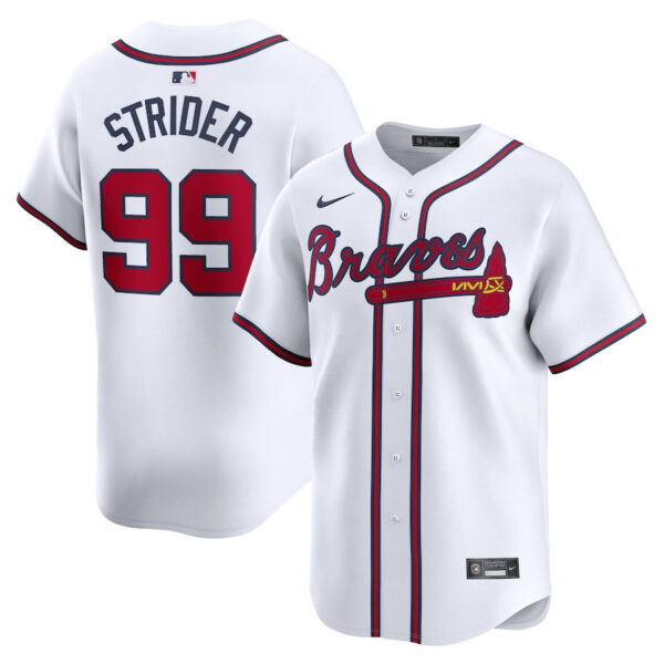 Spencer Strider 99 Atlanta Braves Home Limited Player Men Jersey - White