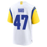 Alex Ward 47 Los Angeles Rams 2023 Playoffs Patch Game Men Jersey - White