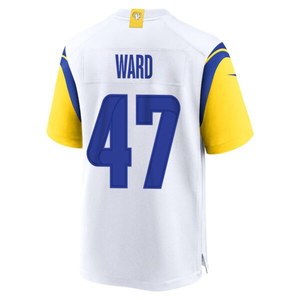 Alex Ward 47 Los Angeles Rams 2023 Playoffs Patch Game Men Jersey - White