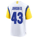 John Johnson III 43 Los Angeles Rams 2023 Playoffs Patch Game Men Jersey - White