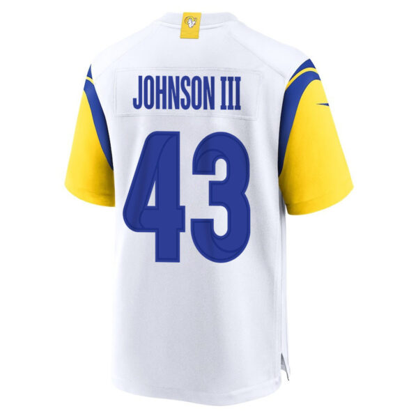 John Johnson III 43 Los Angeles Rams 2023 Playoffs Patch Game Men Jersey - White