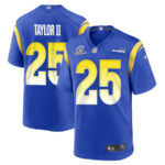 Jason Taylor II 25 Los Angeles Rams 2023 Playoffs Patch Game Men Jersey - Royal