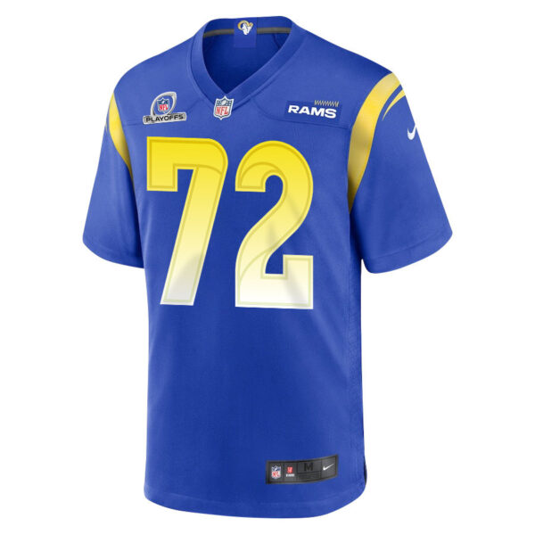 Tremayne Anchrum Jr. 72 Los Angeles Rams 2023 Playoffs Patch Game Men Jersey - Royal