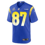 Davis Allen 87 Los Angeles Rams 2023 Playoffs Patch Game Men Jersey - Royal