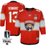 Sam Reinhart 13 Florida Panthers 2024 STANLEY CUP Final Youth Home Breakaway Jersey - Red
