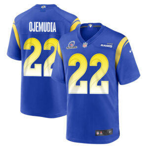 Michael Ojemudia 22 Los Angeles Rams 2023 Playoffs Patch Game Men Jersey - Royal