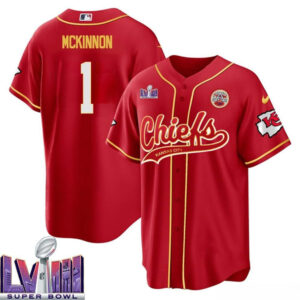 Jerick McKinnon 1 Kansas City Chiefs Super Bowl LVIII Baseball Men Jersey - Red