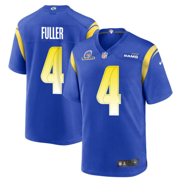 Jordan Fuller 4 Los Angeles Rams 2023 Playoffs Patch Game Men Jersey - Royal