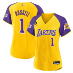 D'Angelo Russell 1 Los Angeles Lakers Alternate Baseball Jersey - Gold