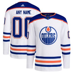 Edmonton Oilers adidas Away Primegreen Authentic Custom Jersey - White