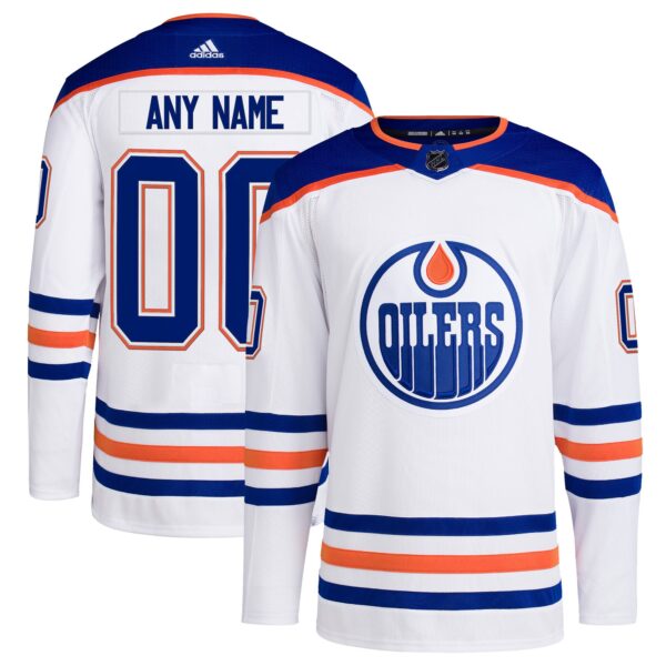Edmonton Oilers adidas  Away  Primegreen Authentic Custom Jersey - White