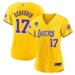 Dennis Schroder 17 Los Angeles Lakers Baseball Jersey - Gold