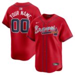 Atlanta Braves Alternate Limited Custom Jerseyu00c2u00a0u00e2u20acu201c Red