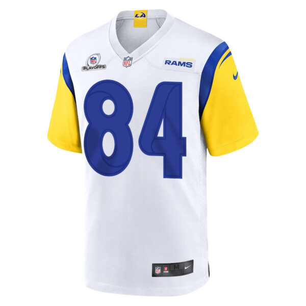 Hunter Long 84 Los Angeles Rams 2023 Playoffs Patch Game Men Jersey - White