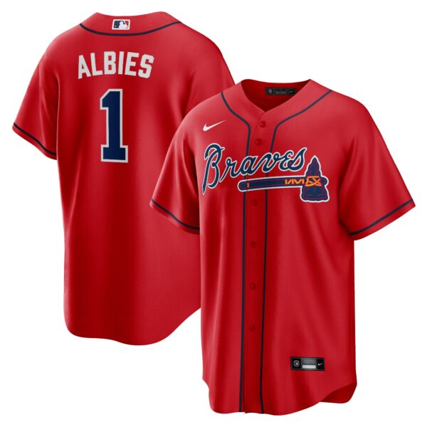 Ozzie Albies Atlanta Braves Alternate Replica Player Name Jersey - Red