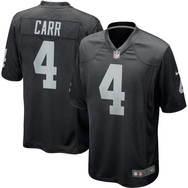 Derek Carr 4 Las Vegas Raiders YOUTH Team Color Game Jersey - Black