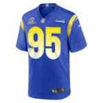 Bobby Brown III 95 Los Angeles Rams 2023 Playoffs Patch Game Men Jersey - Royal