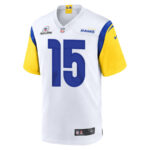 Demarcus Robinson 15 Los Angeles Rams 2023 Playoffs Patch Game Men Jersey - White