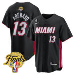 Bam Adebayo 13 Miami Heat 2023 Finals Patch Baseball Men Jersey - Black