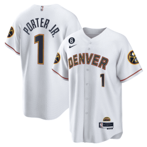 Michael Porter Jr. 1 Denver Nuggets Baseball Men Jersey - White