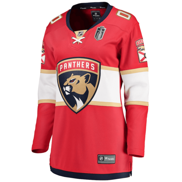 Florida Panthers 2024 Stanley Cup Final Home Breakaway Custom Name Jersey - Red, Women