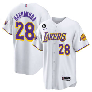 Rui Hachimura 28 Los Angeles Lakers Baseball Men Jersey - White
