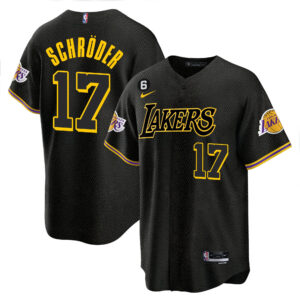 Dennis Schroder 17 Los Angeles Lakers Baseball Men Jersey - Black Mamba