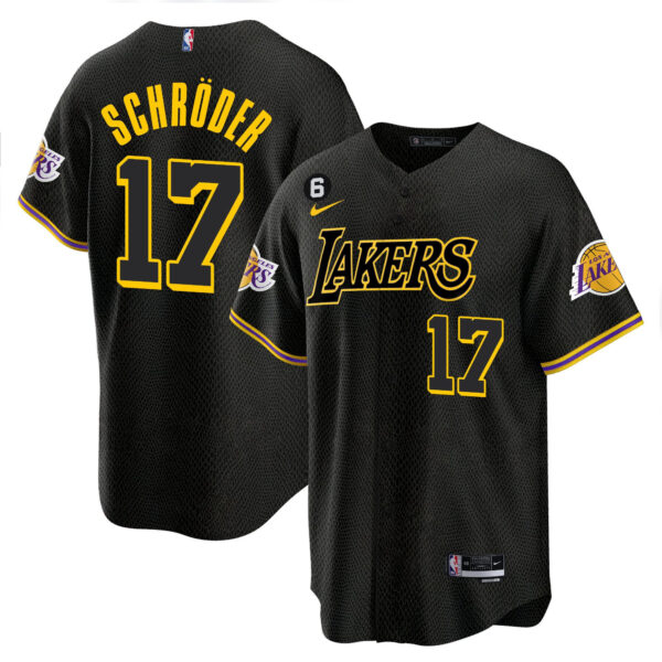 Dennis Schroder 17 Los Angeles Lakers Baseball Men Jersey - Black Mamba