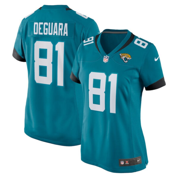 Josiah Deguara 81 Jacksonville Jaguars Alternate Game Women Jersey - Teal
