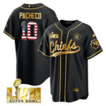 Isiah Pacheco 10 Kansas City Chiefs Super Bowl LVII Patch Flag Men Jersey - Black Limited