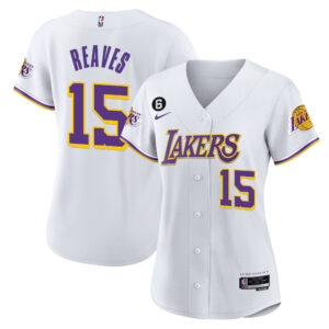 Austin Reaves 15 Los Angeles Lakers Baseball Jersey - White
