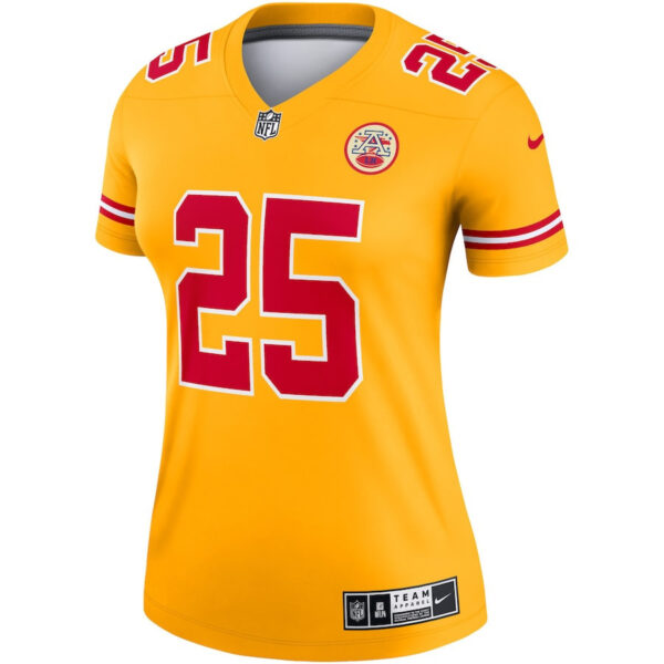 Clyde Edwards-Helaire 25 Kansas City Chiefs Women Inverted Legend Jersey - Gold