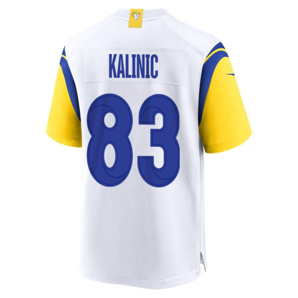 Nikola Kalinic 83 Los Angeles Rams 2023 Playoffs Patch Game Men Jersey - White