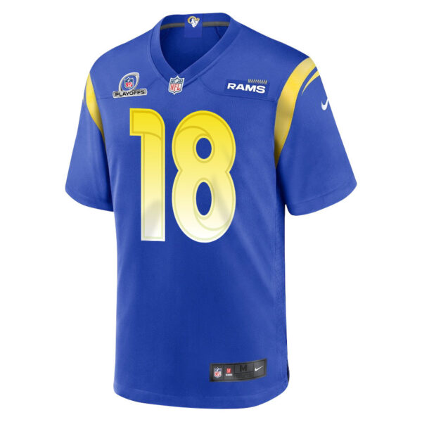 Ben Skowronek 18 Los Angeles Rams 2023 Playoffs Patch Game Men Jersey - Royal