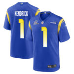 Derion Kendrick 1 Los Angeles Rams 2023 Playoffs Patch Game Men Jersey - Royal