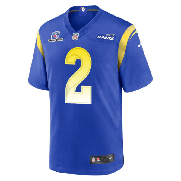Russ Yeast 2 Los Angeles Rams 2023 Playoffs Patch Game Men Jersey - Royal