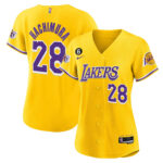Rui Hachimura 28 Los Angeles Lakers Baseball Jersey - Gold