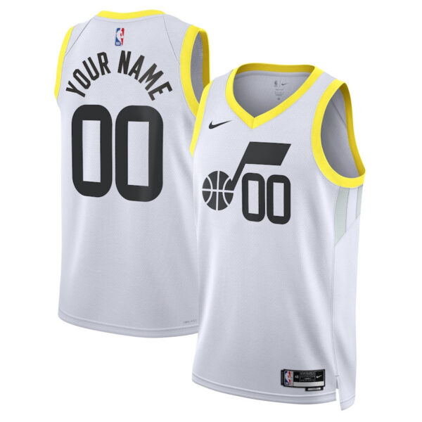Utah Jazz 2023/24 Association Swingman Custom Men Jersey - White