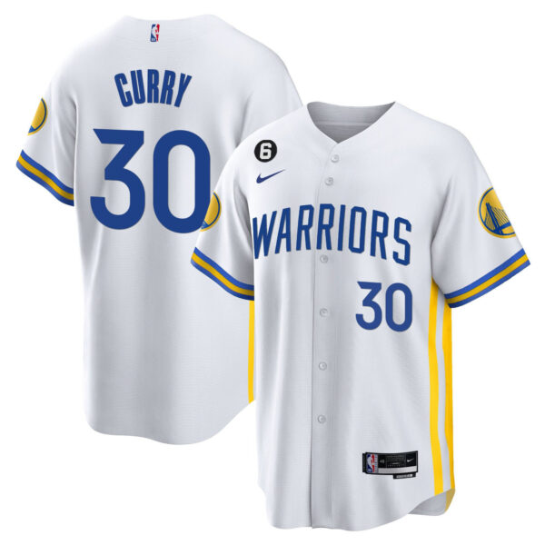 Stephen Curry 30 Golden State Warriors Baseball Men Jersey - White