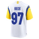 Michael Hoecht 97 Los Angeles Rams 2023 Playoffs Patch Game Men Jersey - White